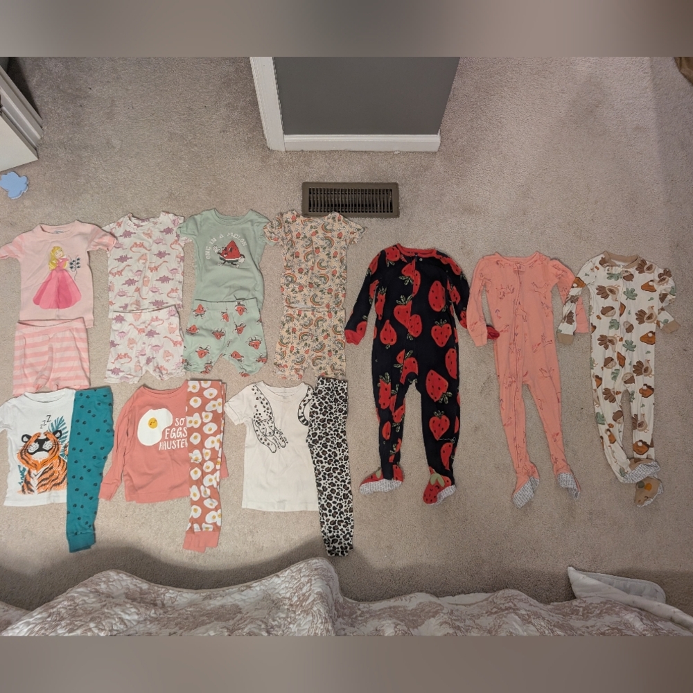 Kids Pajamas Set - Strawberry and Animal Prints